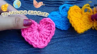 MINI CORAZONES A CROCHET PRÁCTICO Y HERMOSO PARA APLICAR [upl. by Legim]