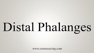 How To Say Distal Phalanges [upl. by Carita]