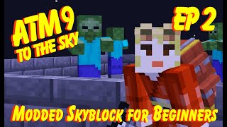 Modded Skyblock Simple Mob Farm  All the Mods 9 To the Sky EP2 [upl. by Eilsek]