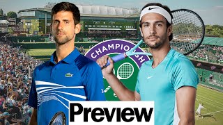 Novak Djokovic vs Lorenzo Musseti  Wimbledon 2024 SemiFinal  Tennis Match Preview [upl. by Akimit]