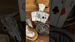 asmr asmrvideo asmrunboxing western westernfashion belt buckle poker eagle longhorn fyp [upl. by Riay]