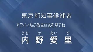 内野愛里 政見放送 2024年東京都知事選挙 NHK版 [upl. by Llerreg25]