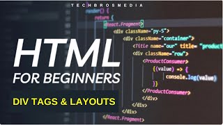 HTML Tutorial for Beginners  Div Tags and Layouts explanation [upl. by Scherle]