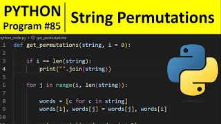 Python Program 85  Compute all the Permutation of the String in Python [upl. by Nicholson748]