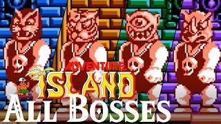 Adventure Island NES  All Bosses [upl. by Alvar]