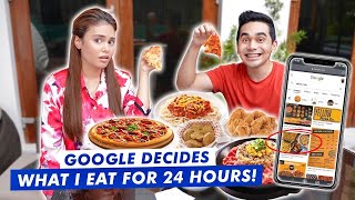 GOOGLE DECIDES WHAT I EAT FOR 24 HOURS  GIVEAWAY WINNERS  HASH ALAWI [upl. by Eellehs]