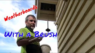 Old hardwood weather board brushing how to [upl. by Dibri]