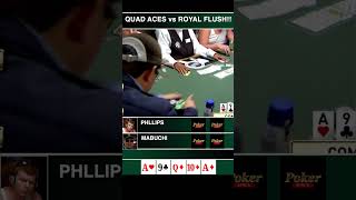 QUAD ACES VS ROYAL FLUSH 쿼드에이스 VS 로티플 poker wsop pokerspace 홀덤 포커스페이스 pokershorts shorts [upl. by Sheepshanks]