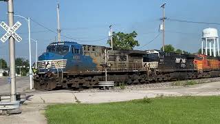 NS 4001 Sonicbonnet Leading 48T Thru Moberly  Clifton Hill Missouri  71824 [upl. by Assi]