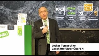 ISH 2015 Neuer Pelletskessel mit Brennwerttechnik von ÖkoFEN [upl. by Aihseya]