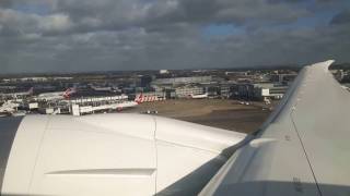 Air France B787 Take Off during Storm Doris Heathrow 23rd Feb 2017 [upl. by Clayson]