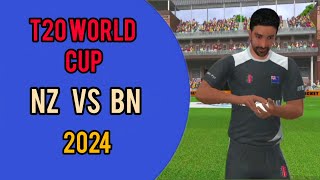 New zealand vs Bangladesh T20 World Cup in real cricket 24 best gameplay video 2024 [upl. by Tiffy511]