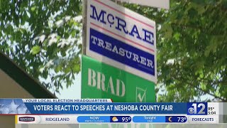 Voters react to speeches at the Neshoba County Fair [upl. by Ahsilyt]