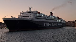 Departure of Nissos Rodos Blue Star Ferries from Mytilene Port – September 2024 [upl. by Odidnac]