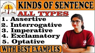 KINDS OF SENTENCE  All types Assertive Interrogative Imperative Exclamatory Optative [upl. by Eissat]