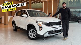 Base Model Only ₹799L New Kia Sonet Facelift HTE Base 2024 Finally Here  Review [upl. by Yecniuq]