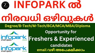 INFOPARK ൽ നിരവധി ഒഴിവുകൾThis week job vacancies in Infopark [upl. by Quincey]