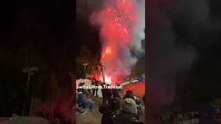 FC Basel U19 at home against Rapid Wien in the Youth Champions League26112024 ultras pyro [upl. by Yniatirb527]