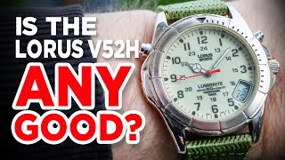 Lorus Lumibrite V52H Analogue Digital Watch Hands on Review  A field watch with a difference [upl. by Sculley440]