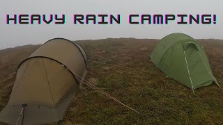 HEAVY RAIN Wild Camping  Wet and Windy NIGHT  Hilleberg Nallo 2GT [upl. by Melgar]