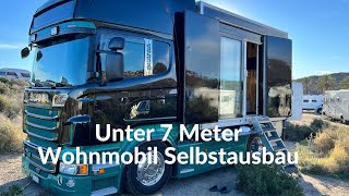 Wohnmobil Selbstausbau Scania LKW unter 7 Meter Komplett autark Gasfrei unterwegs im Kühlcontainer [upl. by Rickert945]