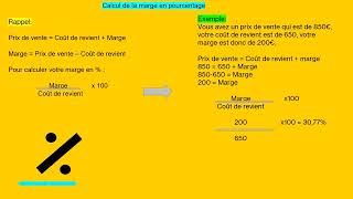 Calculer une marge en pourcentage Shorts [upl. by Kirst]