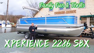 Family Fun amp Thrills Godfrey Xperience 2286 SBX Water Sports Adventure  Woodard Marine [upl. by Pooh246]