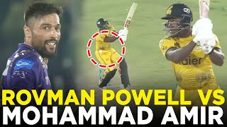 PSL 9  Rovman Powell vs Mohammad Amir  Peshawar Zalmi vs Quetta Gladiators  Match 25  M2A1A [upl. by Cathrine]