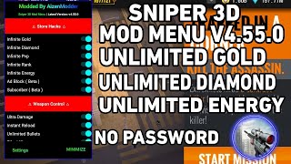 Sniper 3D Mod Menu v4550  Unlimited Diamond Unlimited Gold Ultra Damage Instant Reload More [upl. by Cahan]