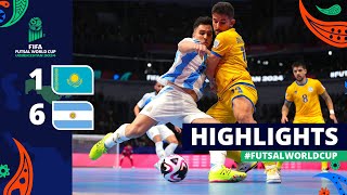 Kazakhstan v Argentina  FIFA Futsal World Cup 2024  Quarterfinals  Highlights [upl. by Meesak]