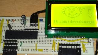 128x64 Pixels Graphic LCD interfacing with 8051 Microcontroller [upl. by Sihtam]