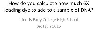 6X Loading Dye in DNA Sample [upl. by Slavic]