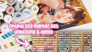 Are these WORTH IT ✦ Ohuhu Honolulu 320 marker set Review  Demo [upl. by Ennairej526]