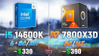 Core i5 14600K vs Ryzen 7 7800X3D  Test in 8 Games [upl. by Nothsa]