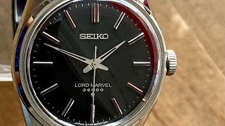 Vintage April 1970 Seiko 57408000 Lord Marvel 36000 fully serviced custom black dial sharp case [upl. by Esojnauj922]