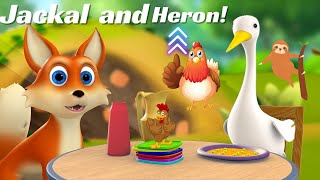 CartoonsThe Dinner of jackal and heronThe jackal and heron ki kahanihindi kahani [upl. by Andria]