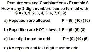 Probability amp Statistics 41 of 62 Permutations and Combinations  Example 6 [upl. by Alemrac]