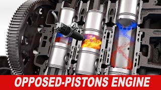 Opposed Piston Diesel Engine explained  A comprehensive animation [upl. by Notlrahc]