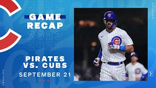 Cubs vs Pirates Game Highlights  92123 [upl. by Nileuqaj]