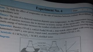 class 12th chemistry experiment 4 rate of reaction between sodium thiosulphate and hcl [upl. by Ttreve]