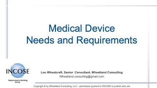 Medical Device Needs and Requirements [upl. by Kermy]