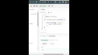 Day 0130 JavaScript Question leetcode 2667 Create Hello world shorts [upl. by Attayek]