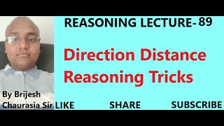 direction distance reasoning tricksdirection reasoning tricksdirection tricksby brijesh sir [upl. by Ahsilaf864]