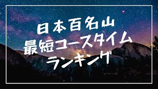 【日本百名山】最短コースタイムランキング発表⁉︎全100座全てのコースタイムを‼︎登山好き必見‼︎ [upl. by Yerfdog]