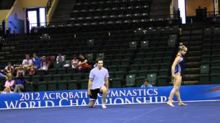 Dylan Maurer and Kelianne Stankus  Mixed Pairs  2012 Acro Worlds Podium Training [upl. by Nylteak794]