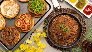 How To Make BBQ PULLED BEEF BURGER  Recipesnet [upl. by Ainnek195]