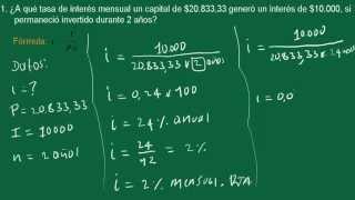 INTERÉS SIMPLE CALCULAR LA TASA  EJERCICIO 18 [upl. by Nessim]