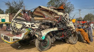 Emergency Restoration of Crushed Truck After Drunk Drivers Mistake [upl. by Dorraj]