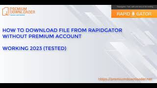 Leech link Rapidgator  Download file from Rapidgator without premium account 2023 UPDATED  FREE [upl. by Tertia]