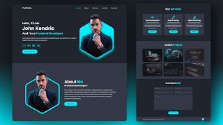 Build a Complete Responsive Personal Portfolio Website using HTML CSS Javascript [upl. by Beauvais266]